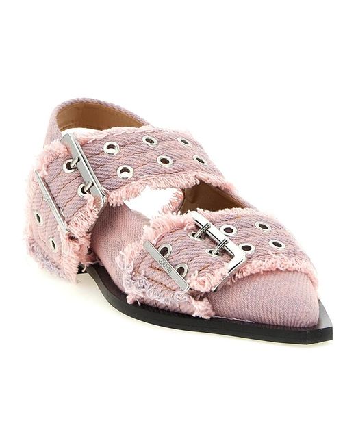 Ganni Pink Ballerina Shoes