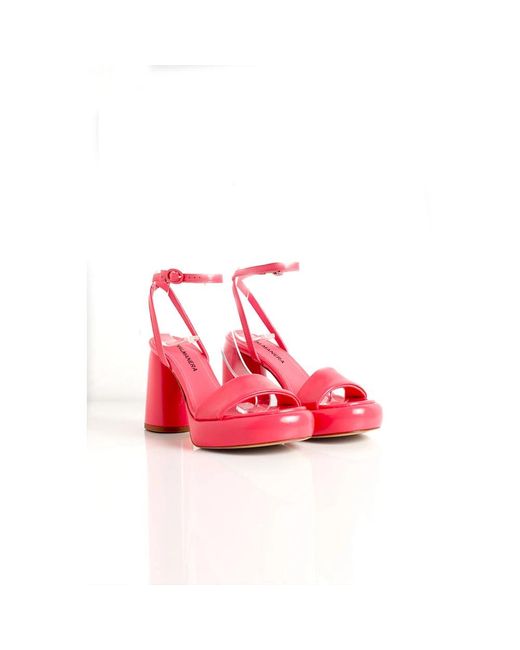 Halmanera Pink Leder plateau sandale erika