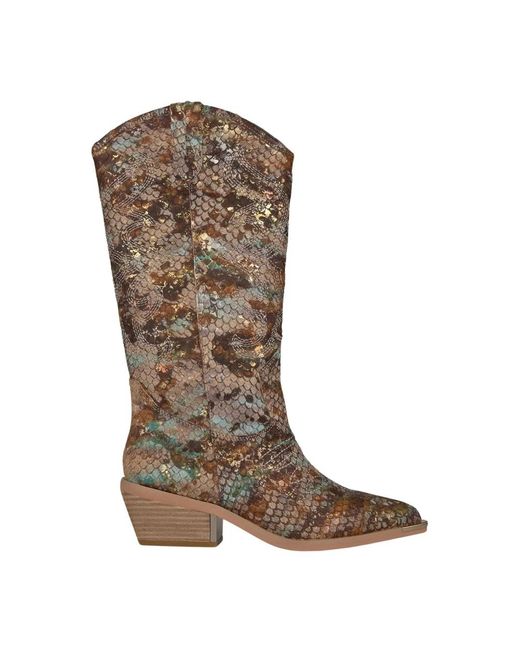 Alma En Pena. Brown Cowboy & Biker Boots