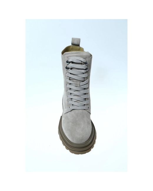 Hogan Gray Lace-Up Boots