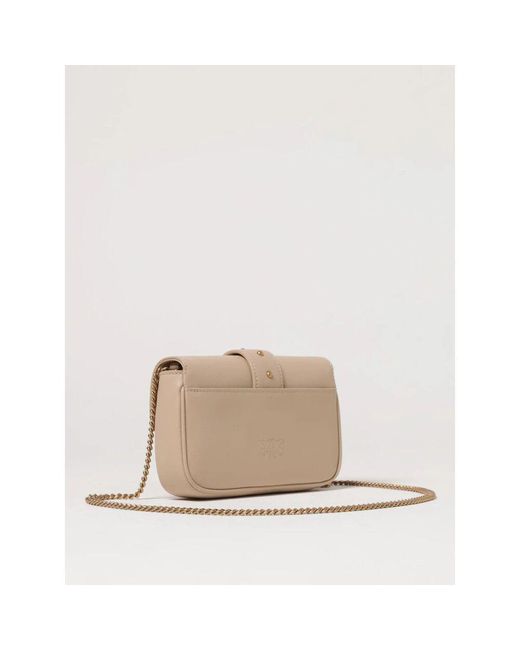 Pinko Natural Love Birds Mini Tasche Leder Verschluss