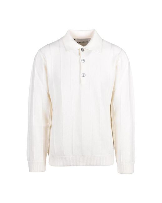 Amaranto Polo Van Gebreide Wol in het White voor heren