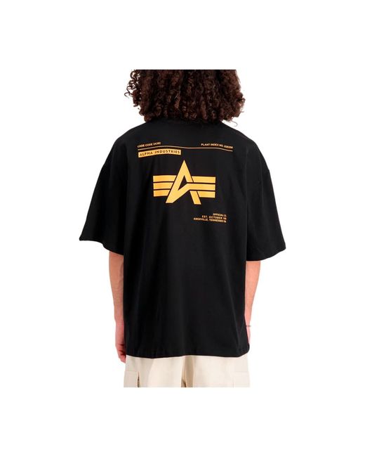 Alpha Industries Bedrucktes oversized t-shirt in Black für Herren