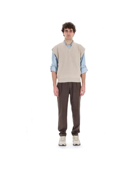 Roberto Collina Gray Sleeveless Jumpers for men