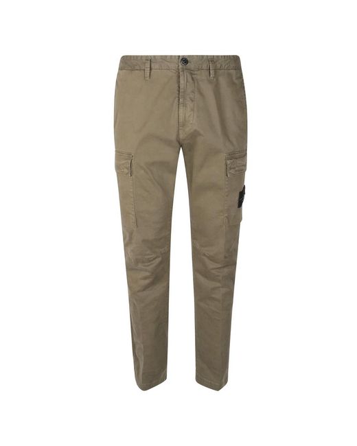 Stone Island Green Slim-Fit Trousers for men