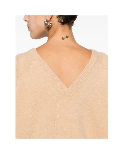 Maison Margiela Natural Round-Neck Knitwear