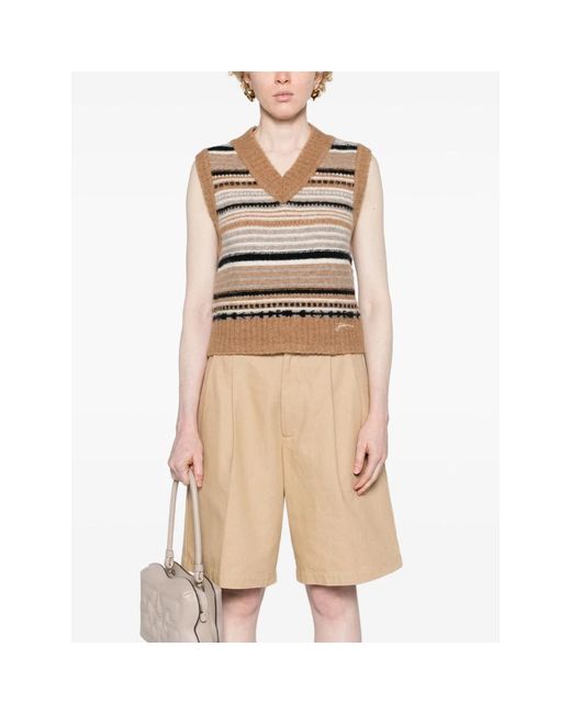 Ganni V-Neck Knitwear in het Multicolor