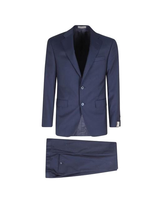 Corneliani Blue Single Breasted Suits for men
