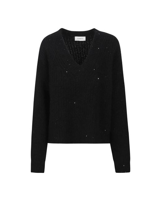 Laneus Black V-Neck Knitwear
