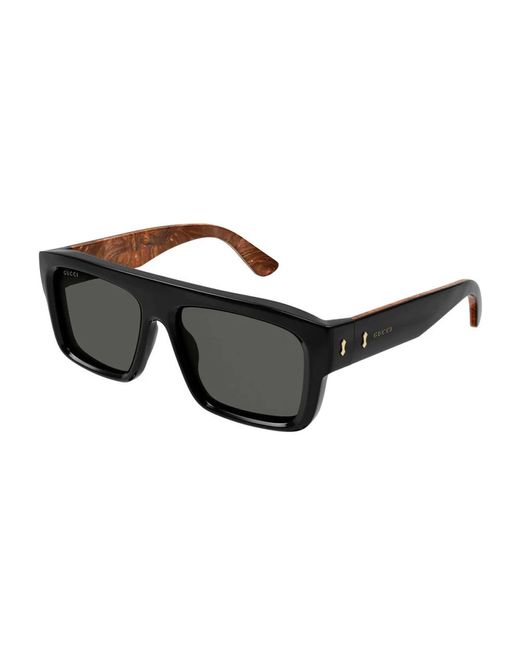 Gucci Black GG1460S Linea Lettering Sunglasses
