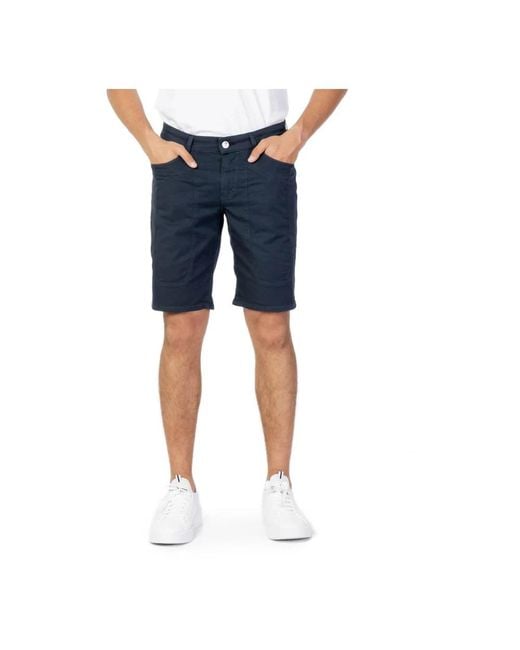 Jeckerson Blue Casual Shorts for men