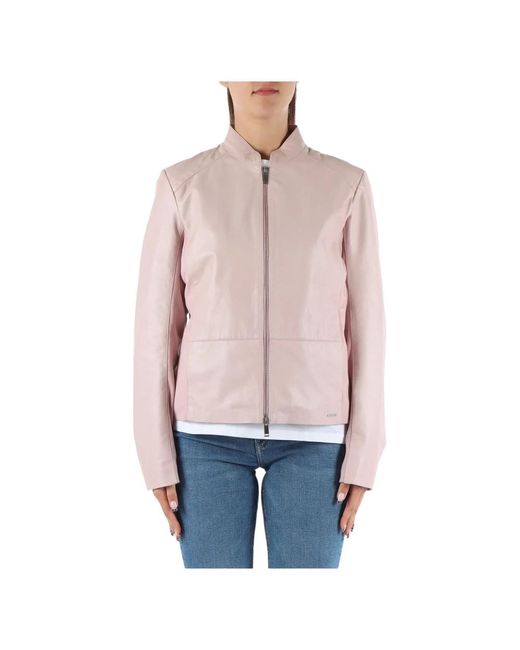 Giacca in pelle con zip di Rino & Pelle in Pink