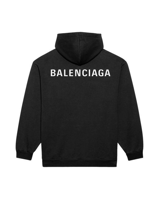 Balenciaga Schwarzer Kapuzenpullover Mit Logo in Black für Herren