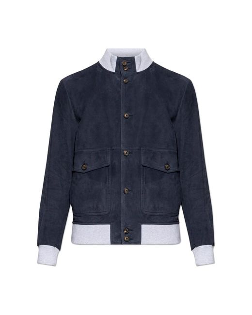 Leather Jackets Eleventy de hombre de color Blue