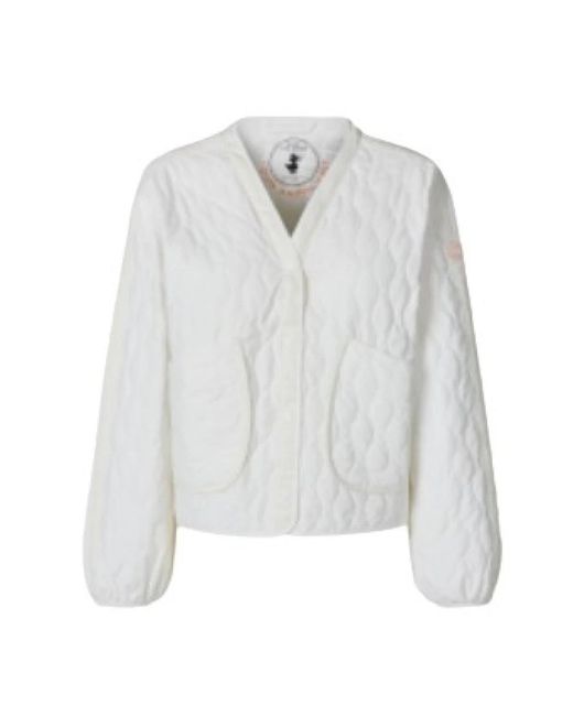 Save The Duck White Bomber Jackets