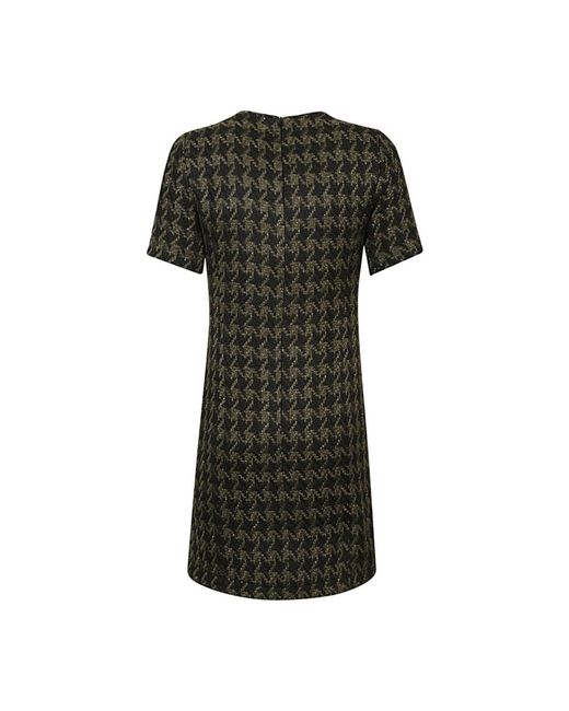 5 PROGRESS Black Hahnentritt wollmischung kurzes kleid