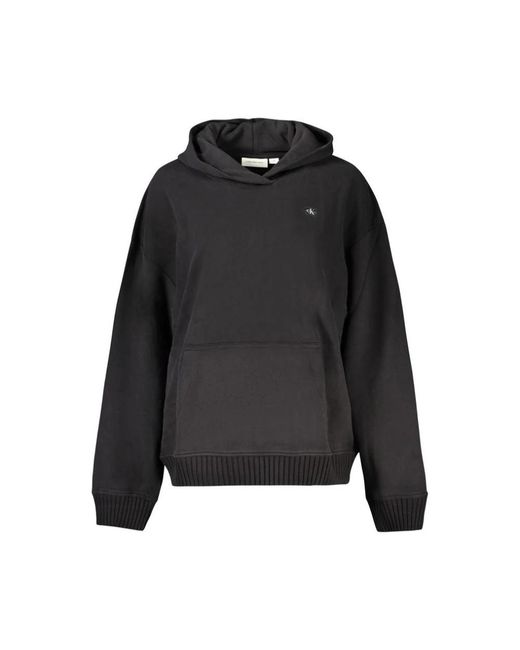 Calvin Klein Hoodies & Sweatvesten ,Zwart ,Katoen Cotton Hoodie in het Black