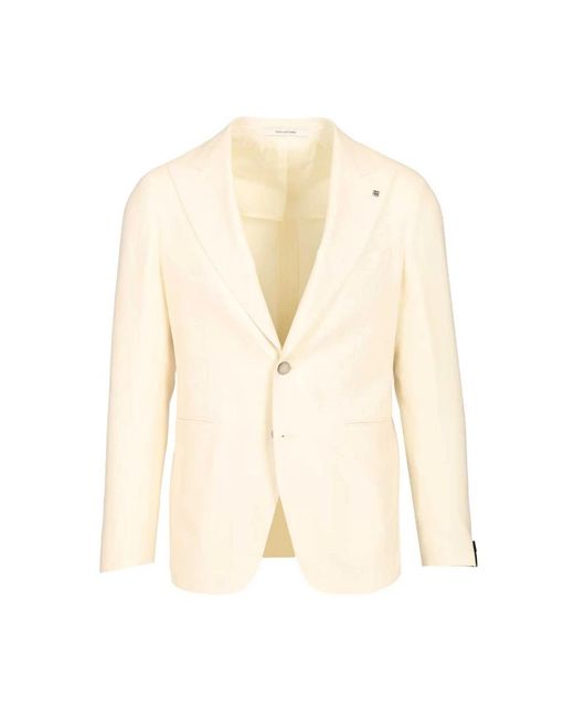 Tagliatore Unlined Single-Breasted Blazer in het Natural voor heren