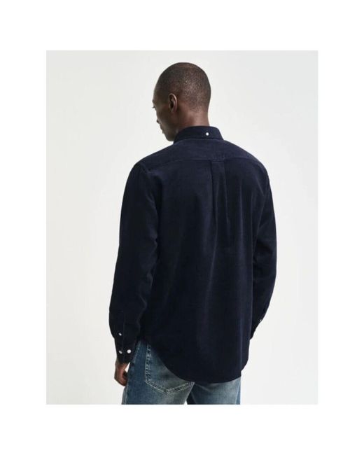 Gant Samt baumwoll regular hemd in Blue für Herren