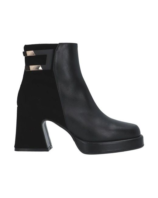 Albano Black Schwarzer leder knöchelstiefel