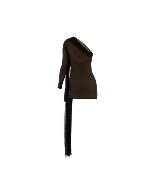 Dion Lee Black Schwarzes one-shoulder-kleid
