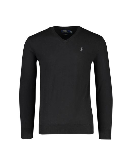 Ralph Lauren Black V-Neck Knitwear for men