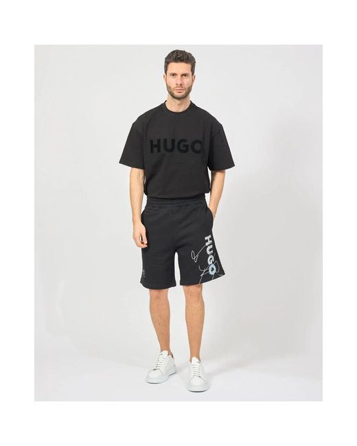 Boss Schwarze bermuda-shorts mit elastischem bund in Black für Herren