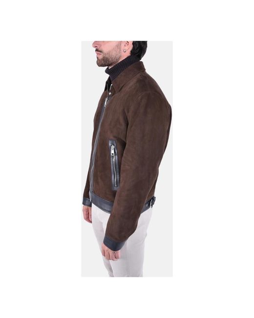 Dondup Brown Leather Jackets for men
