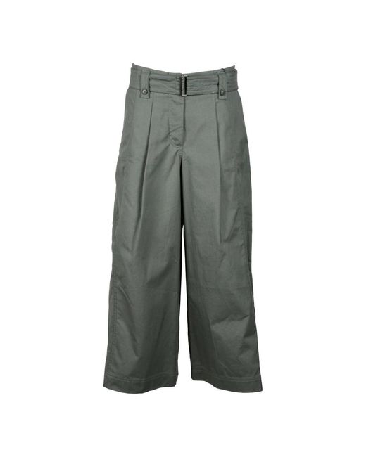 Weekend by Maxmara High-Waist Katoenen Broek Met Zakken in het Gray