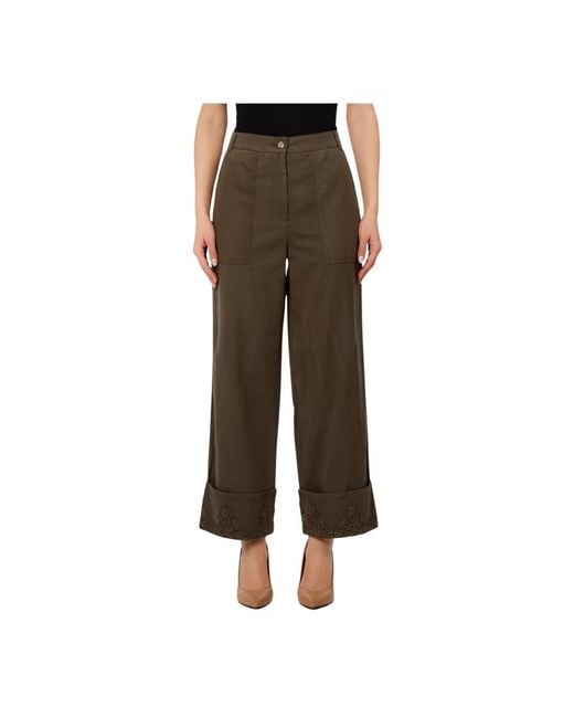 Liu Jo Green Cropped Trousers