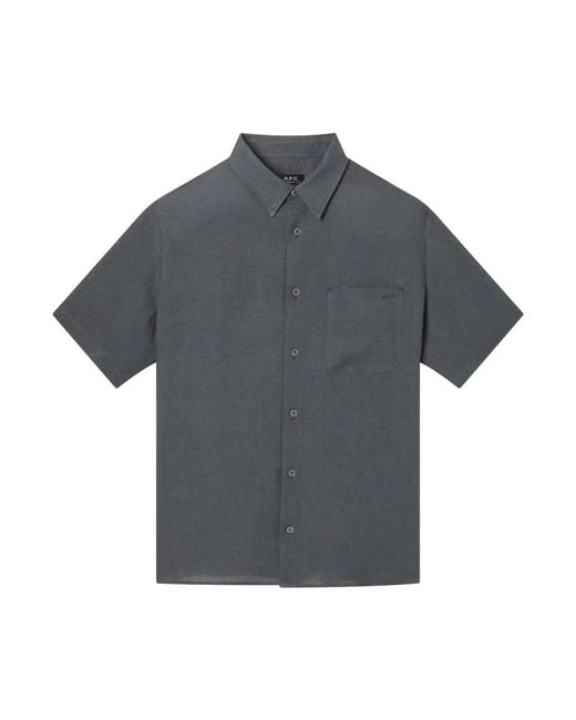 A.P.C. Gray Short Sleeve Shirts for men