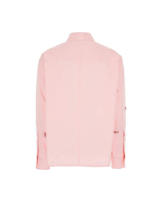 Des Phemmes Overhemden ,Roze ,Katoen Roze Katoenen Overhemd Met Klassieke Kraag in het Pink
