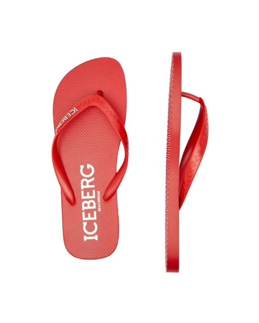 Iceberg Vertical Logo Slipper in Red für Herren