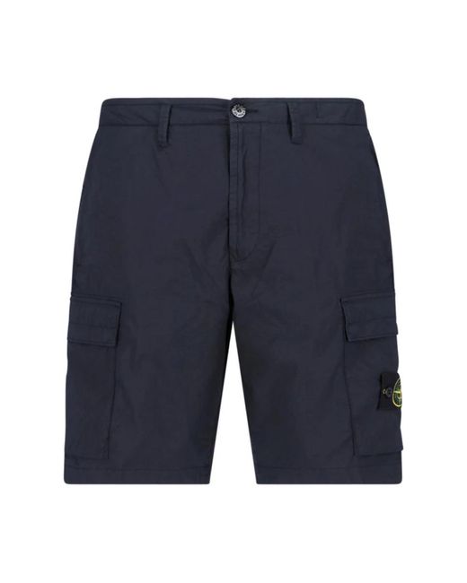 Stone Island Blue Casual Shorts for men