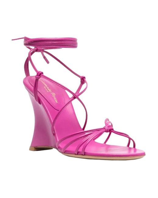 Gianvito Rossi Pink Nappa Bloom Sandalen Hergestellt