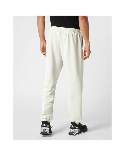 Philipp Plein Fitness ,Grijs ,Polyester Technical Loose Fit Jogging Pants in het White voor heren