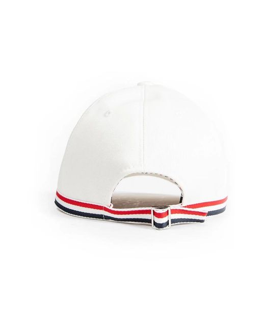 Thom Browne Accessoires ,Wit ,Satijn Klassieke 6-Panel Baseball Cap Met Satijn En Running in het White voor heren