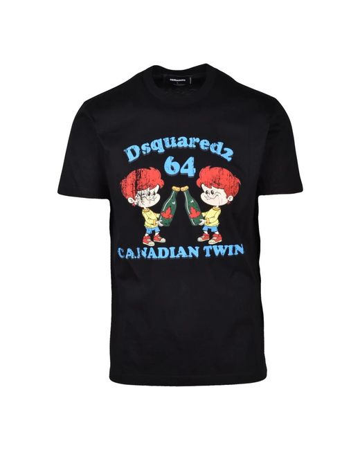 DSquared² Tops ,Zwart ,Katoen Dsquared 2 Tshirt in het Black voor heren