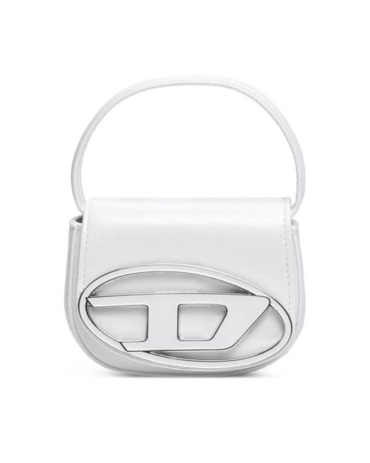 1dr xs - iconica mini borsa con placca d logo di DIESEL in White