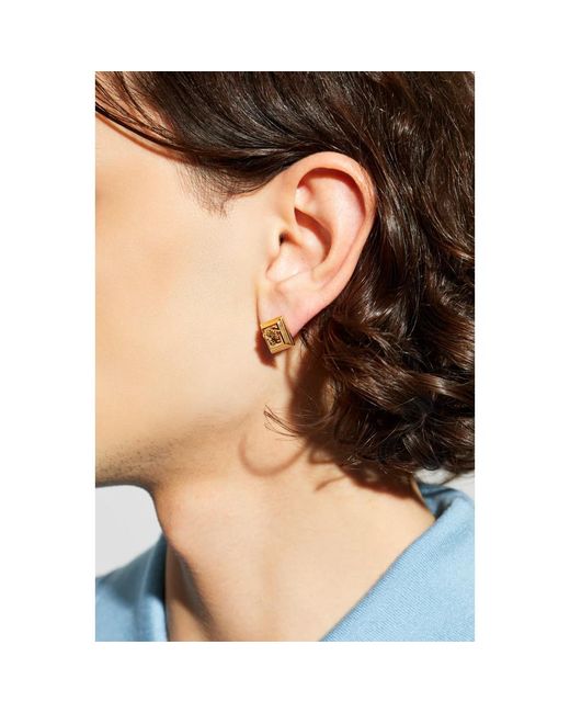 Earrings Versace de hombre de color Metallic
