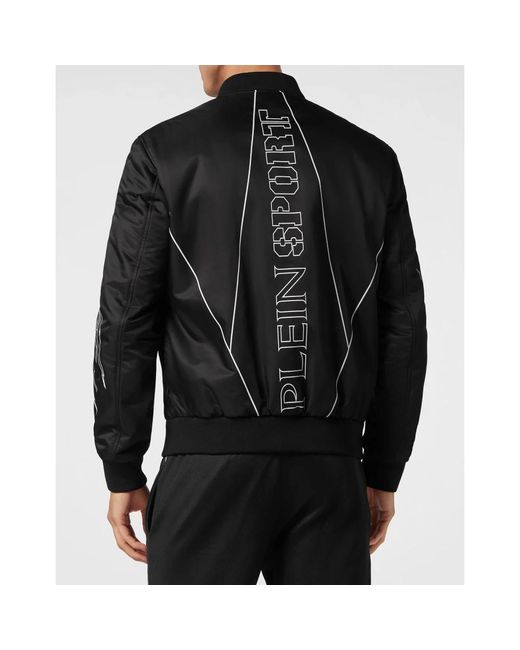 Philipp Plein Fitness ,Zwart ,Nylon Nylon Bomber Tiger Court Edition in het Black voor heren