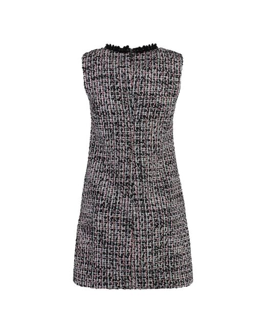Self-Portrait Black Gestricktes bouclè kleid mit pailletten