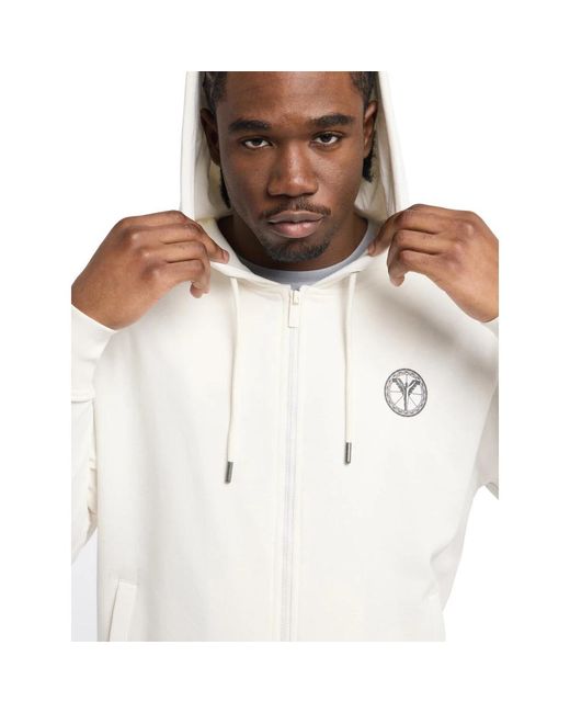 carlo colucci Hoodies & Sweatvesten ,Ultiem Comfort Sweatjack in het White voor heren
