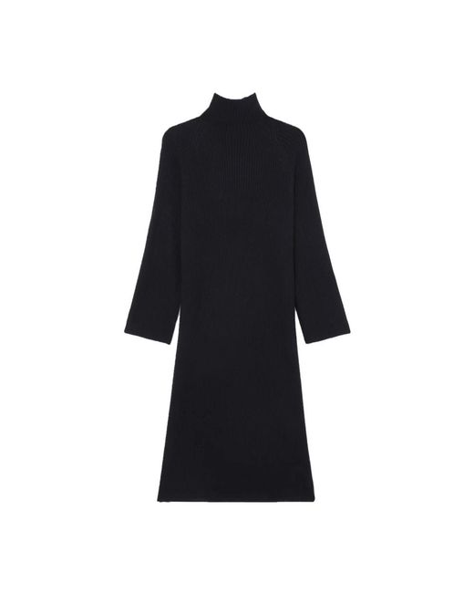 A.P.C. Geribbelde Gebreide Jurk in het Black
