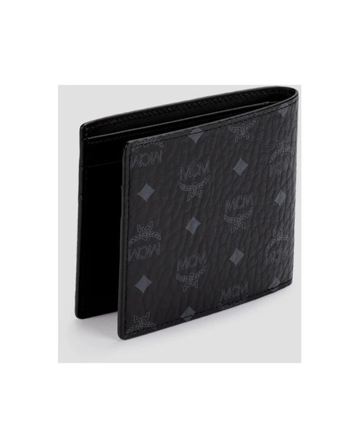 MCM Accessoires ,Zwart ,Leer Bi-Fold Portemonnee in het Black