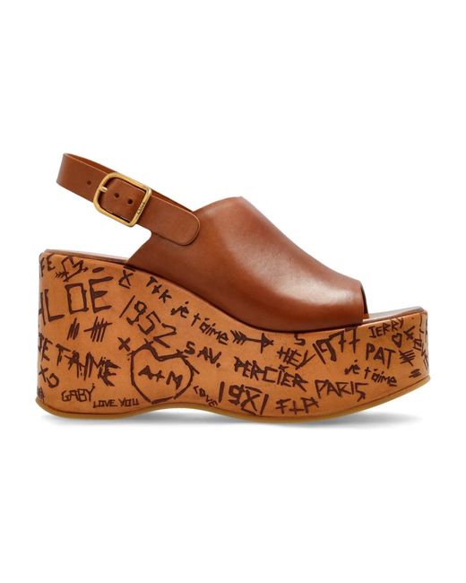 Wedges di Chloé in Brown