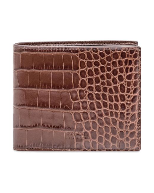 Tom Ford Accessoires ,Bruin ,Leer Klassieke Bifold Portemonnee in het Brown voor heren