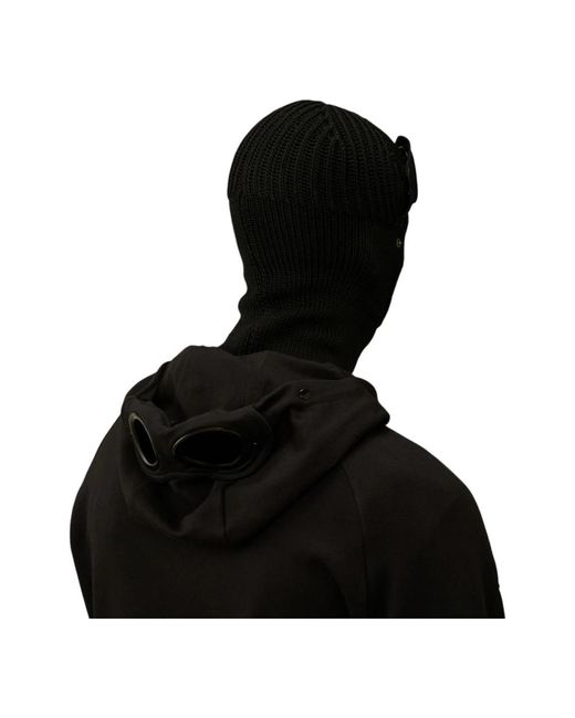 C P Company Merinowol Zwart Bivakmuts Ski Masker in het Black voor heren