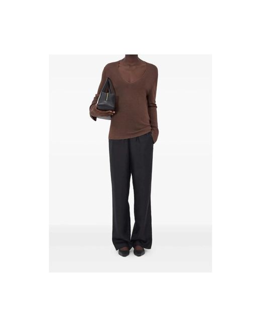 Loulou de Saison Brown V-Neck Knitwear