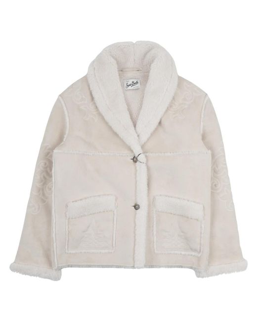 Mc2 Saint Barth White Faux Fur & Shearling Jackets